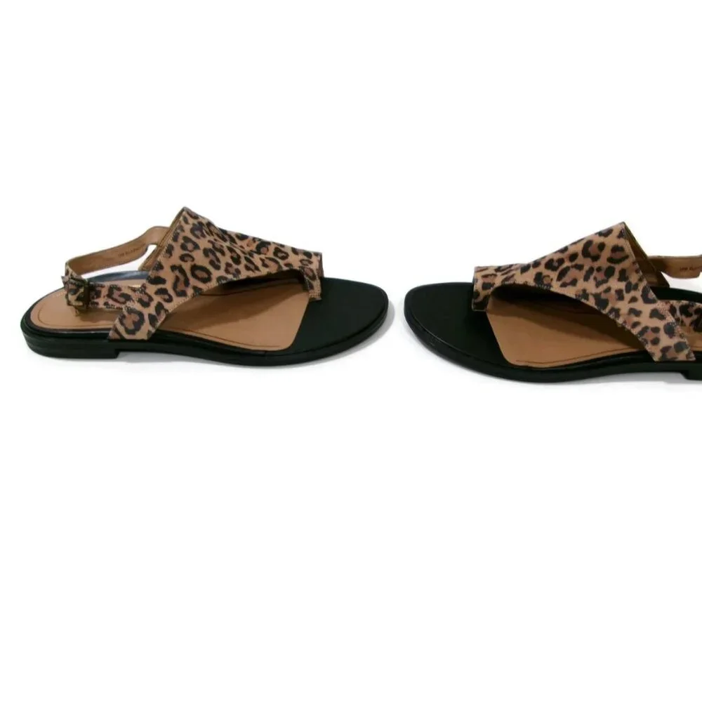 Vionice Womens Ella Toffee Leather Leopard Print Sandals Shoes Size 10 M - Picture 7 of 16